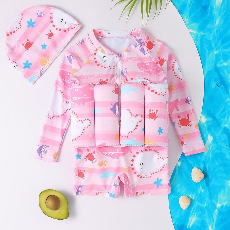 FloatiFun™ – Cartoon Floating Swimsuit with Matching Cap